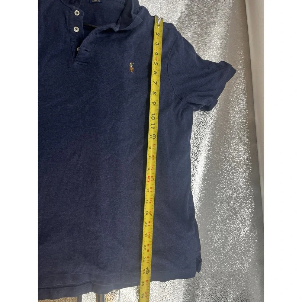 Polo Ralph Lauren 100% Cotton Classic Fit Polo Shirt Men's Large Navy Blue Pony‎
